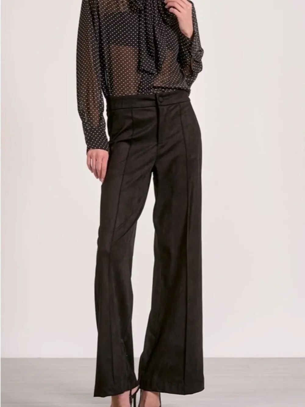 🆕 Elan Black Wide-Leg Trousers with Front Seam size XL
